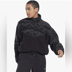 REEBOK‎ Sherpa Fleece Oversized Sweatshirt Quarter Zip Outdoor Wear Size 2X